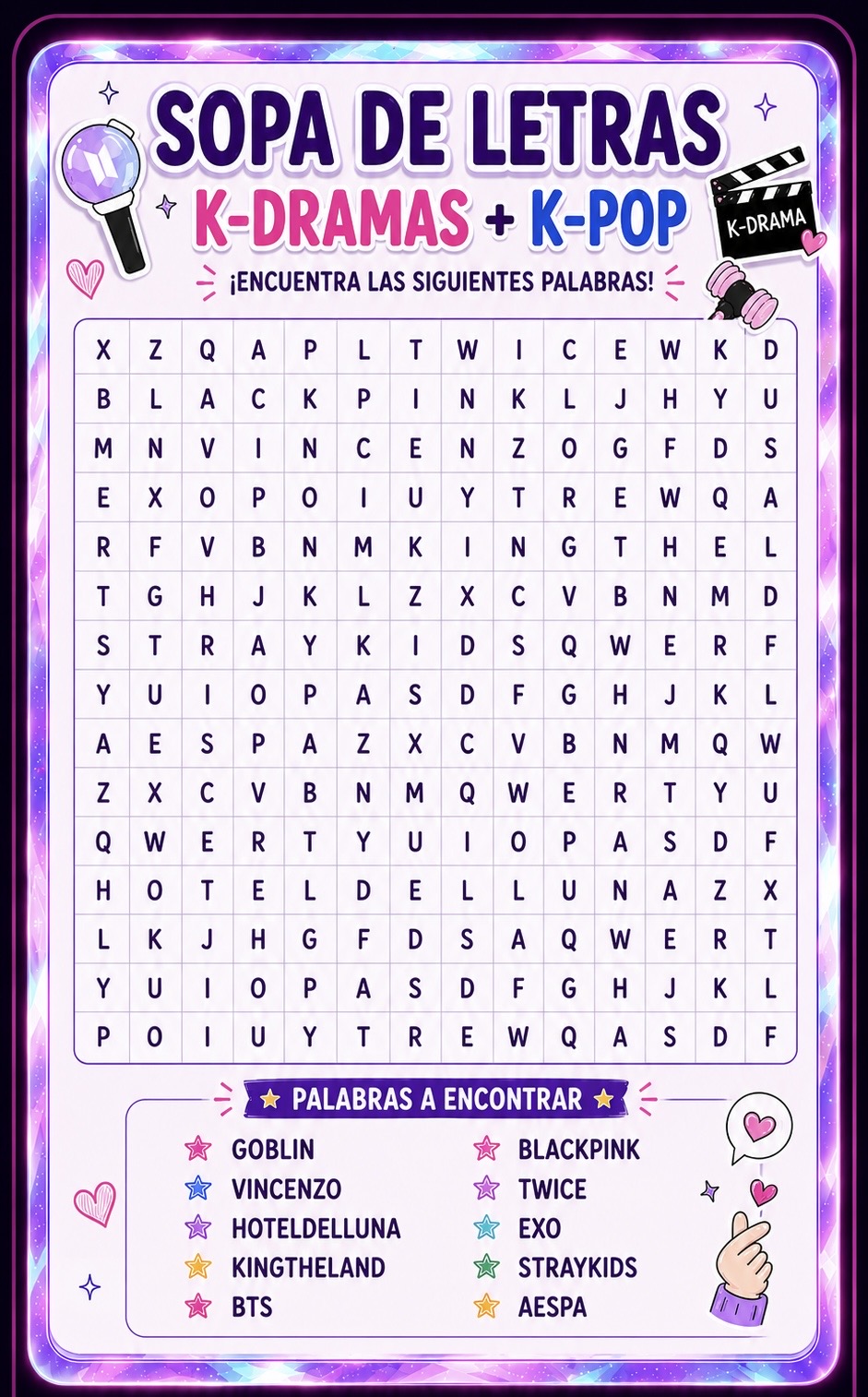 SOPA DE LETRAS K-FAN